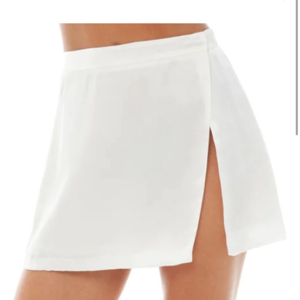 AREYOUAMI SILK MINI SKIRT WITH SIDE SLIT